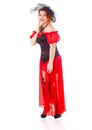 Woman Wearing Red Gown with Veil Royalty Free Stock Photo