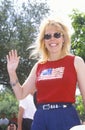 Woman Wearing Shirt with American Flag, Ojai, California