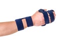 Woman Wearing Supporting Hand and Wrist Brace