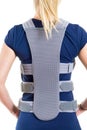 Woman Wearing Supportive Back Brace in Studio Royalty Free Stock Photo