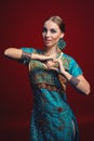 Woman wearing traditional Indian sari Royalty Free Stock Photo