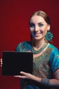 Woman wearing traditional Indian sari Royalty Free Stock Photo