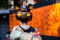 Woman wearing traditional japanese kimono walk on the street of Gion, Kyoto Royalty Free Stock Photo