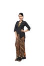 woman wearing traditional Javanese Kebaya over white