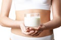 Close Up Of Woman Wearing Underwear Drinking Glass Of Fresh Milk Royalty Free Stock Photo