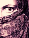 Woman Wearing Veil in Fear
