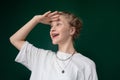 Woman Wearing White Shirt and Necklace