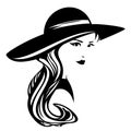 Woman wearing wide brimmed hat vector design Royalty Free Stock Photo