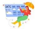 Woman with weather forecast concept Royalty Free Stock Photo