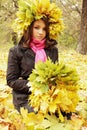 Woman weaves a wreath