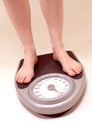 Woman on weighing machine