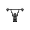 Woman weight lifter mascot logo