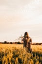 Woman in wheat field Royalty Free Stock Photo