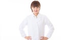 Woman in a white coat Royalty Free Stock Photo