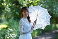 Woman in a white dress Royalty Free Stock Photo