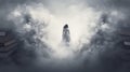 Ethereal Woman: A Whimsical Dream In The Clouds Royalty Free Stock Photo