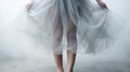 A woman in a white dress and a tulle skirt, AI Royalty Free Stock Photo