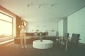 Woman in white kitchen and living room Royalty Free Stock Photo