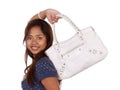 Woman with White purse