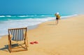 Woman in white sunhat Royalty Free Stock Photo