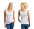 Woman in white tank top Royalty Free Stock Photo