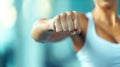 A woman in a white tank top pointing her finger at the camera, AI Royalty Free Stock Photo