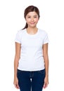 Woman with white tee