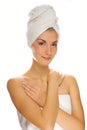 Woman with a white towel