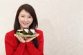 Woman eating sushi Royalty Free Stock Photo