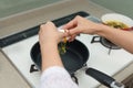 Woman who enjoys cooking Royalty Free Stock Photo