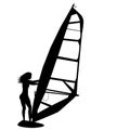 Woman windsurfing