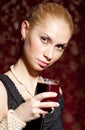 Woman with wine Royalty Free Stock Photo