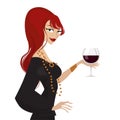Woman with wine glass Royalty Free Stock Photo