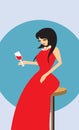 Woman and wine