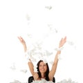 Woman winning with sickness Royalty Free Stock Photo