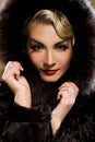 Woman in winter fur coat Royalty Free Stock Photo