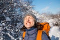 Woman on a winter hike