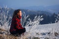 Woman and a winter landscape