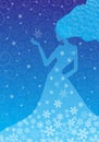 Woman winter vector illustration