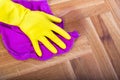 Woman wiping floor Royalty Free Stock Photo