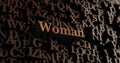 Woman - Wooden 3D rendered letters/message