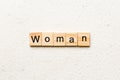 woman word written on wood block. woman text on table, concept Royalty Free Stock Photo