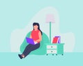 Woman from work home concept who sitting on sofa use laptop Royalty Free Stock Photo