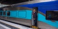 Woman at work, Inter City XPT, NSW Australia train service