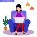 woman that work with laptop Royalty Free Stock Photo
