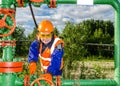 Woman worker in the oilfield