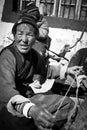 A woman worker of a remote southern Tibetan Village