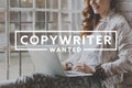 Woman working as freelance copywriter