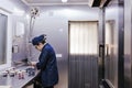 Woman working on bakery preparing sweets