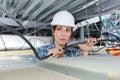 woman working with ceiling Royalty Free Stock Photo